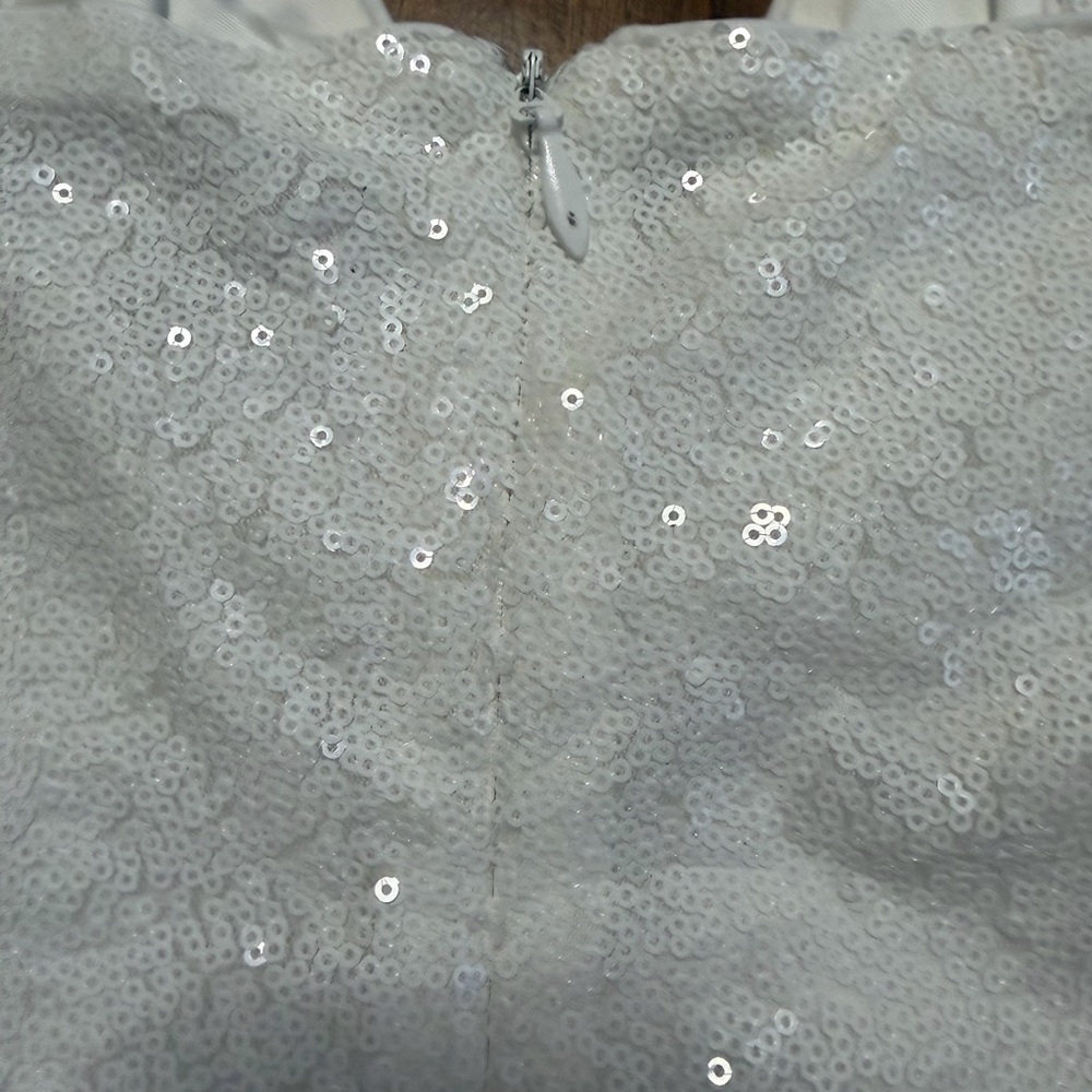 Lulu's White Sequin Mini Dress - Picture 6 of 8